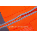 A visibilidade reflexiva Zipped refletiva Workwear do VIS do ANSI olá! Fluorescente colore a veste alta da segurança da visibilidade para trabalhadores portuários